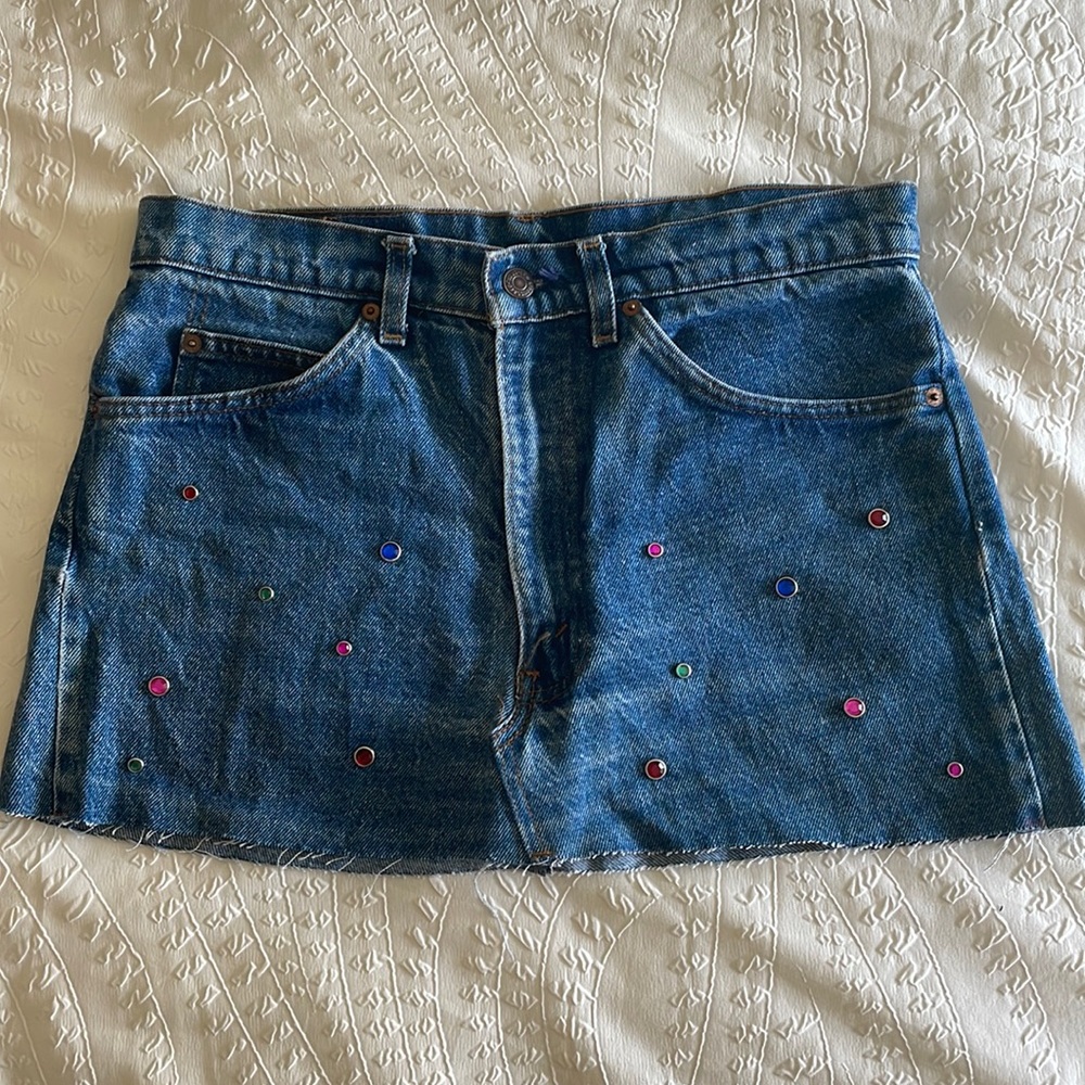 Embroidered Vintage Levi’s Skirt